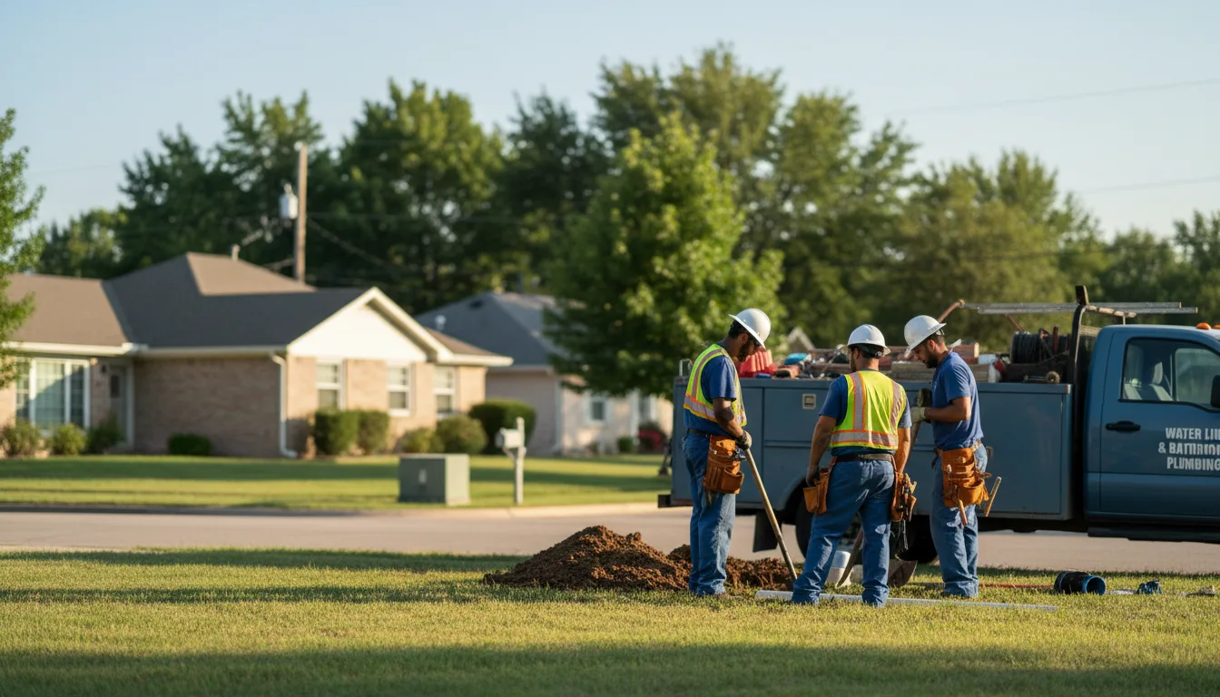 Residential water line and bathroom plumbing service in Duncan, OK